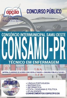 Apostila Concurso CONSAMU PR 2019 Técnico em Enfermagem PDF Download e Impressa