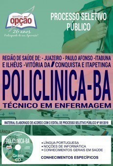 Apostila Concurso Policlínica BA 2019 Técnico em Enfermagem PDF Download