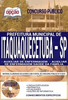 Apostila Concurso Prefeitura de Itaquaquecetuba 2019 Auxiliar de Enfermagem PDF Download e Impressa