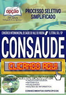 Apostila Concurso CONSAÚDE 2019 PDF Download e Impressa