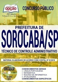 Apostila Concurso Prefeitura de Sorocaba 2019 PDF Técnico de Controle Administrativo