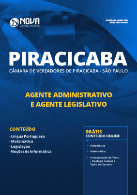Apostila Concurso Câmara de Piracicaba 2019 Agente Administrativo e Legislativo PDF e Impressa