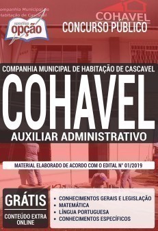 Apostila Concurso COHAVEL 2019 PDF e Impressa Auxiliar Administrativo