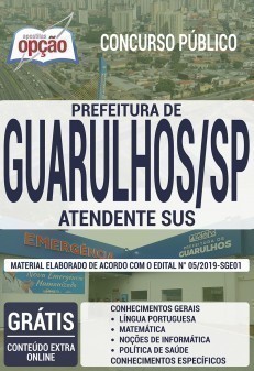 Apostila Concurso Prefeitura de Guarulhos 2019 PDF e Impressa Atendente SUS