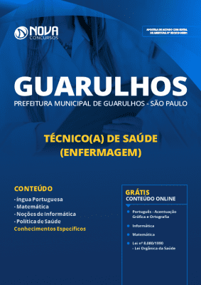 Apostila Concurso Prefeitura de Guarulhos 2019 Grátis Cursos Online Técnico de Saúde em Enfermagem