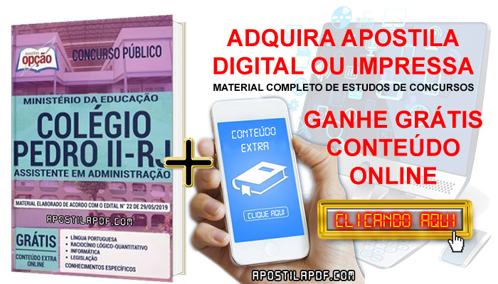 Apostila Concurso Colégio Pedro II 2019 PDF e Impressa Assistente em Administração Conteúdo Online Grátis