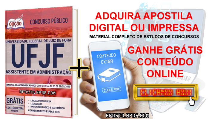 Apostila Concurso UFJF 2019 PDF e Impressa Assistente em Administração Conteúdo Online Grátis