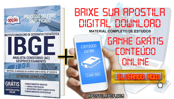 Baixe Apostila Concurso IBGE 2019 PDF Analista Censitário Geoprocessamento