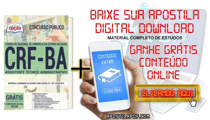 Baixar Apostila Concurso CRF BA 2019 PDF Assistente Técnico Administrativo