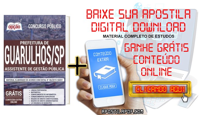 Baixar Apostila Concurso Prefeitura de Guarulhos 2019 PDF Assistente de Gestão Pública