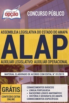 Apostila ALAP 2019 Auxiliar Legislativo Auxiliar Operacional PDF e Impressa