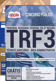 Apostila Concurso TRF 3ª Região 2019 Técnico Judiciário Área Administrativa PDF e Impressa