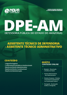 Apostila DPE AM 2019 Assistente Técnico de Defensoria ssistente Técnico Administrativo Grátis Cursos Online