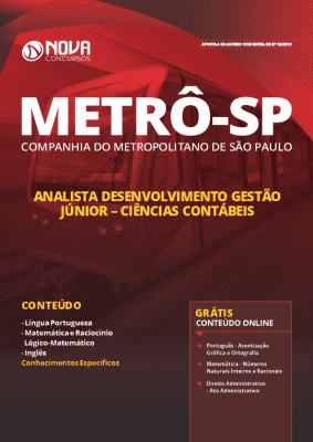 Apostila Concurso Metrô SP 2019 Analista em Ciências Contábeis Grátis Cursos Online