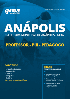 Apostila Prefeitura de Anápolis GO 2019 Professor Pedagogo