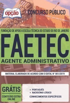 Apostila Concurso FAETEC 2019 Agente Administrativo PDF e Impressa