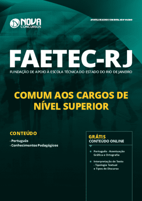 Apostila Concurso FAETEC 2019 Cargos de Nível Superior Grátis Cursos Online
