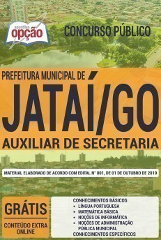 Apostila Concurso Prefeitura de Jataí 2019 Auxiliar de Secretaria PDF e Impressa