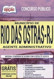 Apostila Concurso Prefeitura de Rio das Ostras 2019 Agente Administrativo PDF e Impressa
