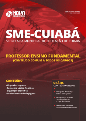 Apostila Concurso SME Cuiabá 2019 Professor de Ensino Fundamental Grátis Cursos Online