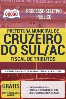 Apostila Prefeitura de Cruzeiro do Sul 2019 Fiscal de Tributos PDF e Impressa