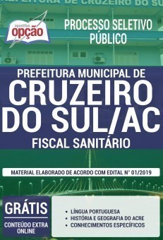 Apostila Prefeitura de Cruzeiro do Sul 2019 Fiscal Sanitário PDF e Impressa
