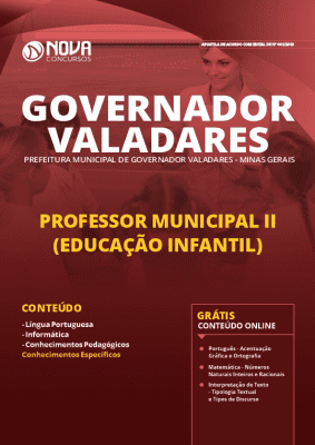 Apostila Prefeitura de Governador Valadares 2019 Professor de Educação Infantil Grátis Cursos Online