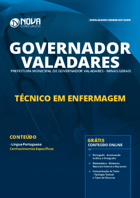 Apostila Prefeitura de Governador Valadares 2019 Técnico em Enfermagem Grátis Cursos Online