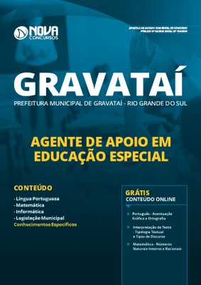 Apostila Prefeitura de Gravataí 2019 Agente de Apoio em Educação Especial Grátis Cursos Online
