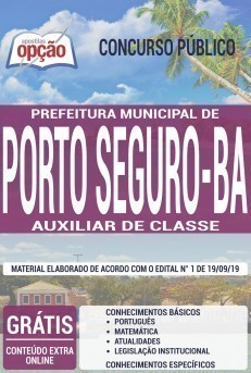 Apostila Prefeitura de Porto Seguro 2019 Auxiliar de Classe