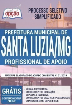 Apostila Concurso Prefeitura de Santa Luzia 2019 Profissional de Apoio PDF e Impressa