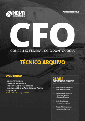 Apostila Concurso CFO 2019 Técnico Arquivo Grátis Cursos Online