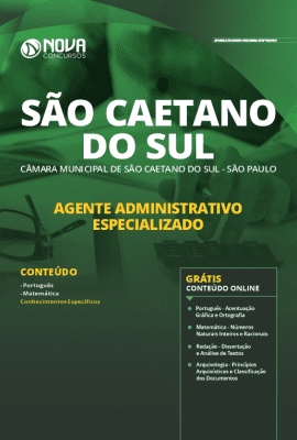 Apostila Concurso Câmara de São Caetano do Sul 2019 Agente Administrativo Grátis Cursos Online
