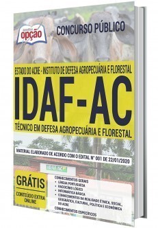 Apostila IDAF AC 2020 PDF Técnico em Defesa Agropecuária e Florestal