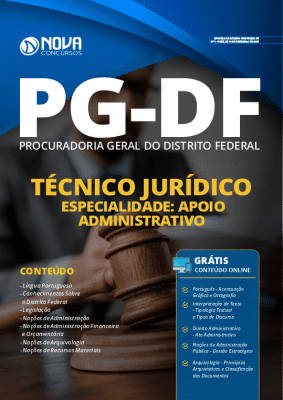 Apostila Concurso PG DF 2020 Técnico Jurídico Especialidade Apoio Administrativo Grátis Cursos Online