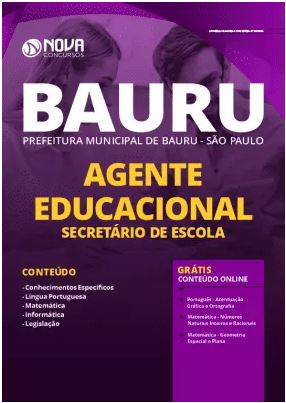 Apostila Prefeitura de Bauru 2020 PDF Secretário de Escola Grátis Cursos Online