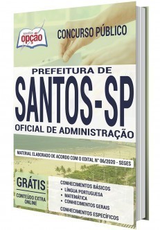 Apostila Prefeitura de Santos 2020 PDF Oficial de Administração