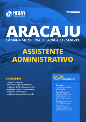 Apostila Concurso Câmara de Aracaju 2020 PDF Grátis Cursos Online Cargo de Assistente Administrativo