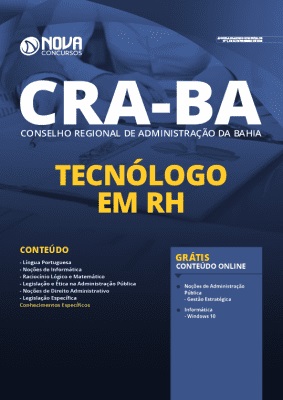 Apostila Concurso CRA BA 2020 PDF Download Tecnólogo em RH