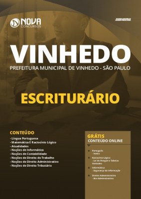 Apostila Prefeitura de Vinhedo 2020 PDF Escriturário