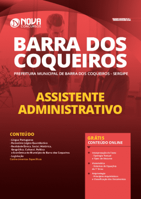 Apostila Concurso Prefeitura de Barra dos Coqueiros 2020 PDF Assistente Administrativo Download PDF Grátis Cursos Online