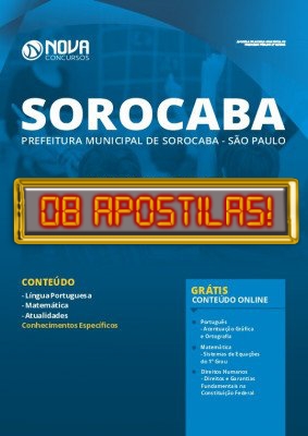 Apostila Concurso Prefeitura de Sorocaba 2020 PDF Download Digital