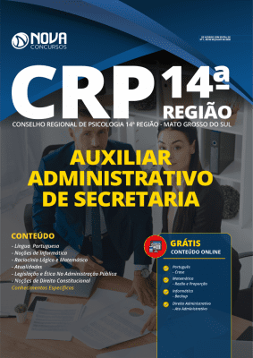 Apostila Concurso CRP 14 MS 2020 PDF Grátis Cursos Online Auxiliar Administrativo de Secretaria