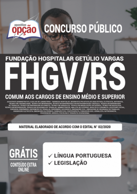 Apostila Concurso FHGV RS 2020 PDF Download Digital Cargos de Ensino Médio e Superior