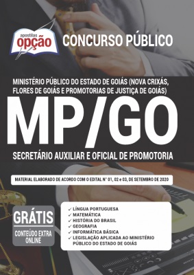Apostila Concurso MP GO 2020 PDF Oficial de Promotoria e Secretário Auxiliar