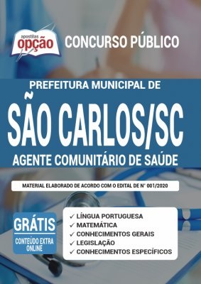 Apostila Prefeitura de São Carlos SC 2020 PDF Download Digital Cargo Agente Comunitário de Saúde