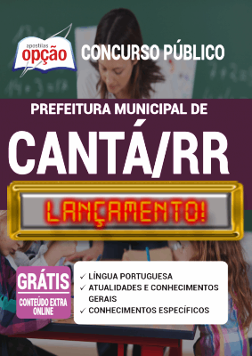 Apostila Prefeitura de Cantá RR 2020 PDF Download Digital