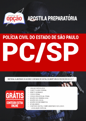 Apostila Polícia Civil SP 2021 PDF Download Grátis Editora Opção