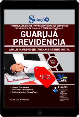 Apostila Guarujá Previdência SP 2021 PDF Grátis Analista Previdenciário Assistente Social