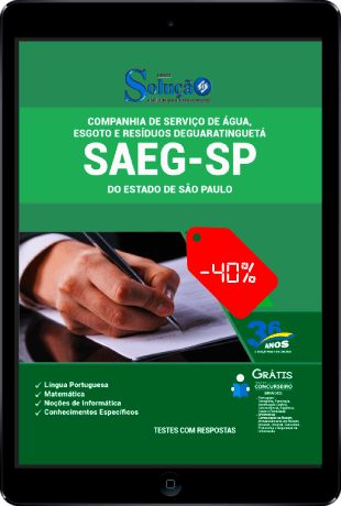 Apostila SAEG SP 2021 PDF Grátis Conteúdo Online